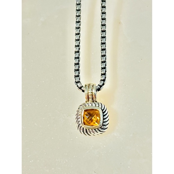 David Yurman Vintage Citrine Albion Pendant Necklace - 14K Yellow Gold💎💛🌟 - Picture 3 of 8